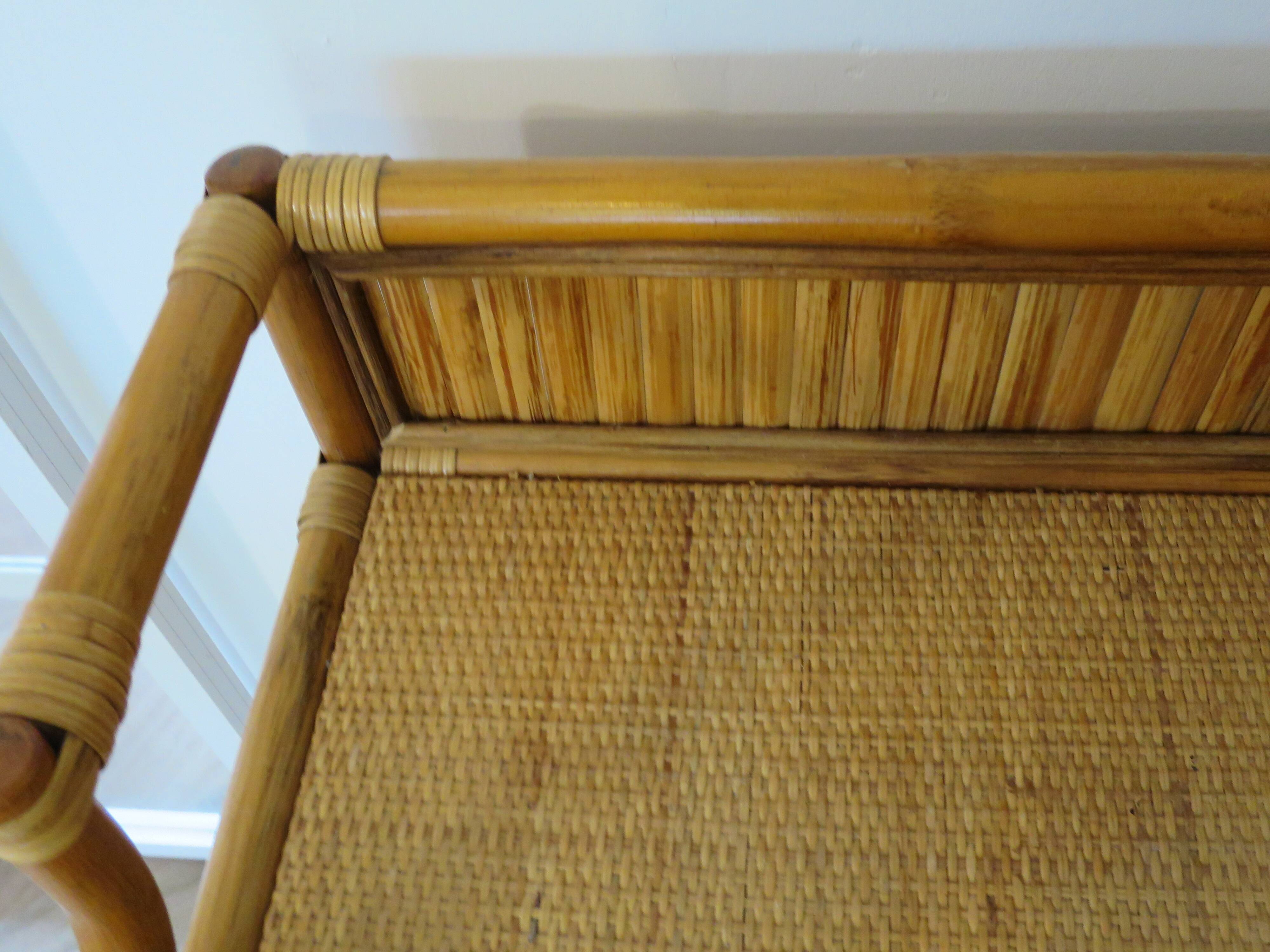 Vintage console/desk made of natural woven rattan, 1960s