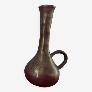 Brutalist jug vase solid brass boho 60s 70s