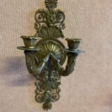 Paire d'appliques en bronze doré, 2 feux, de style Restauration.