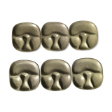 6 green beige compartmentalized plates