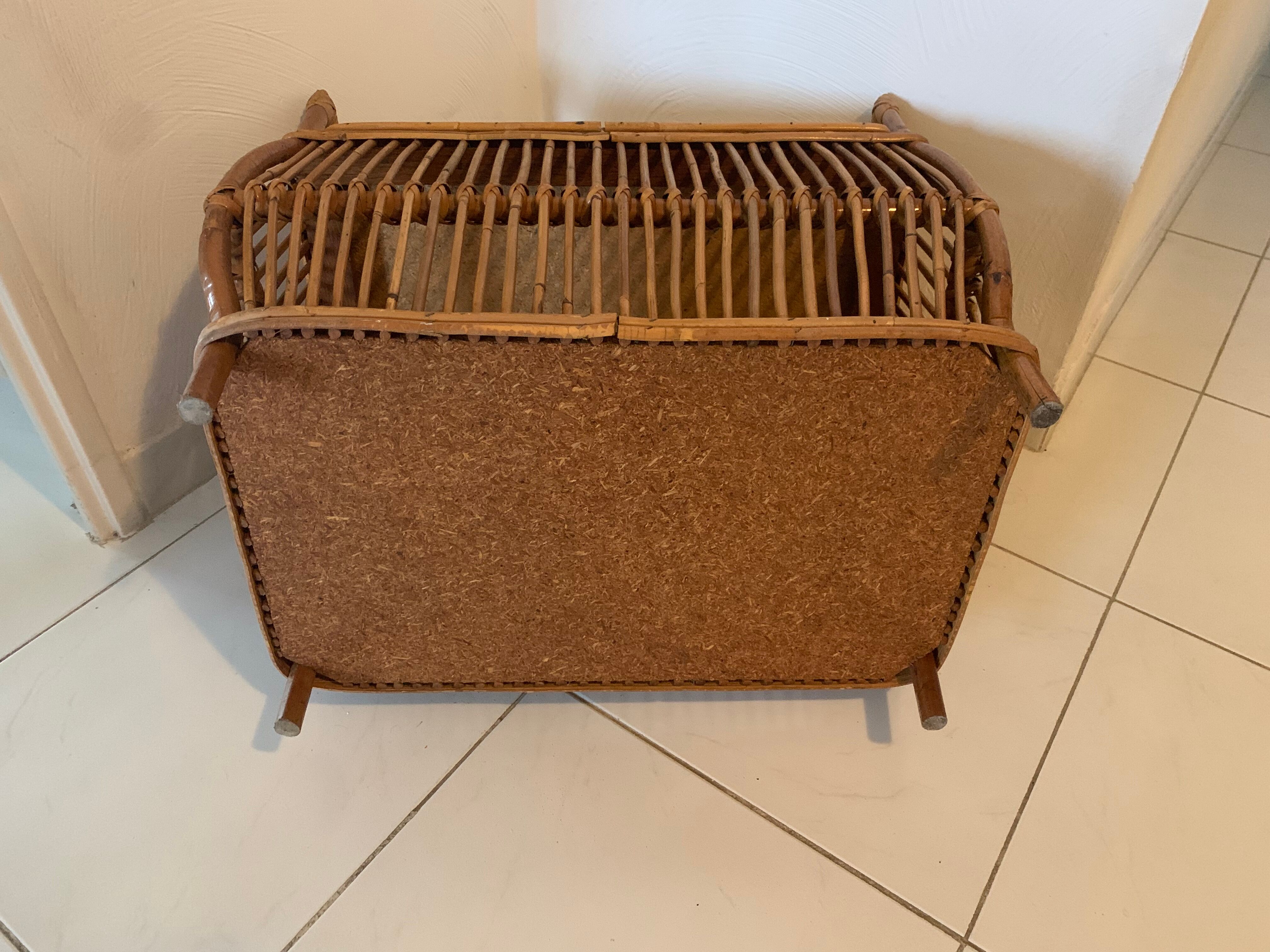 Vintage rattan toy chest