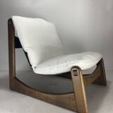 Brutalist lounge low relax chair in bouclé by Carl Straub, 1970s
