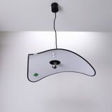 Triangular green metal pendant lamp by IBIS, 1980s