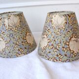 2 Art Nouveau lampshades with green flowers