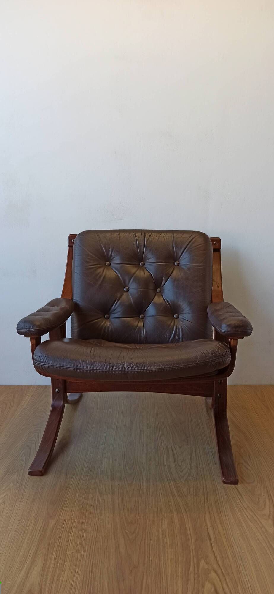 Norwegian Easy Chairs in Leather by Jon Hjortdal, Velledalen. Set of 2.