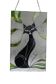 Vitrail chat – Style Tiffany fait main, panneau décoratif mural
