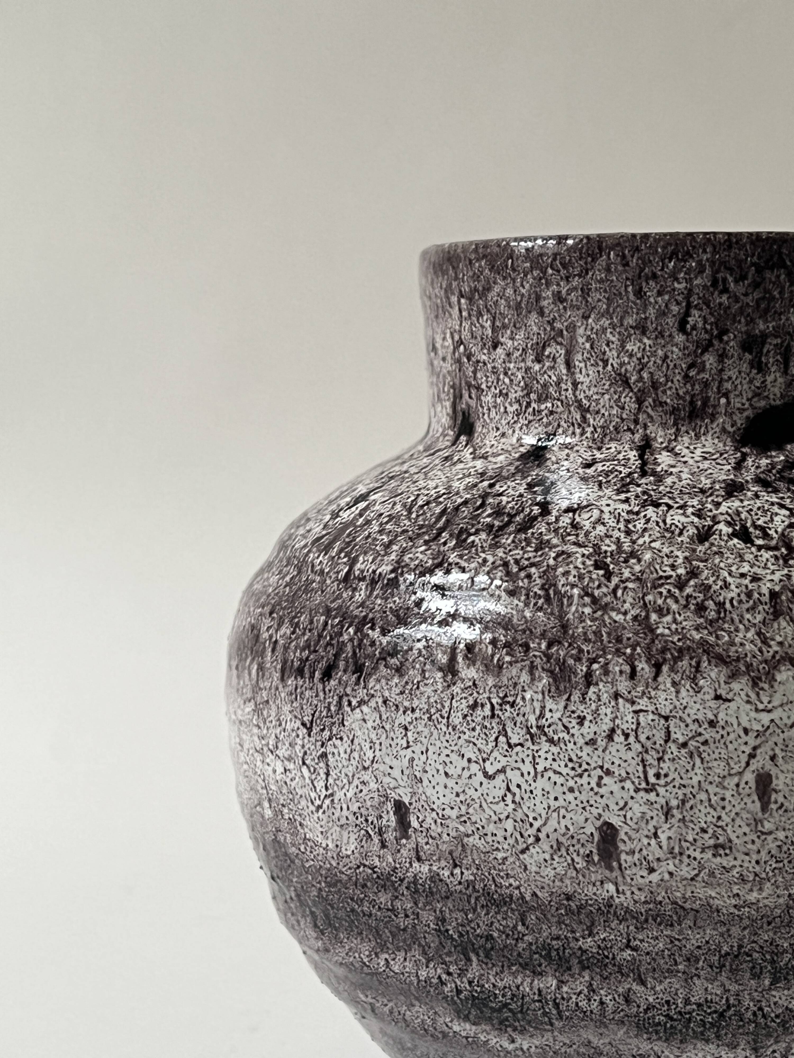 Glazed stoneware vase, Accolay FRANCE 1950