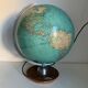Vintage 1960 terrestrial globe JRO Verlag wood PVC world map - 43 cm