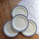 Antique flat plates, ironstone Salins – Checkerboard model