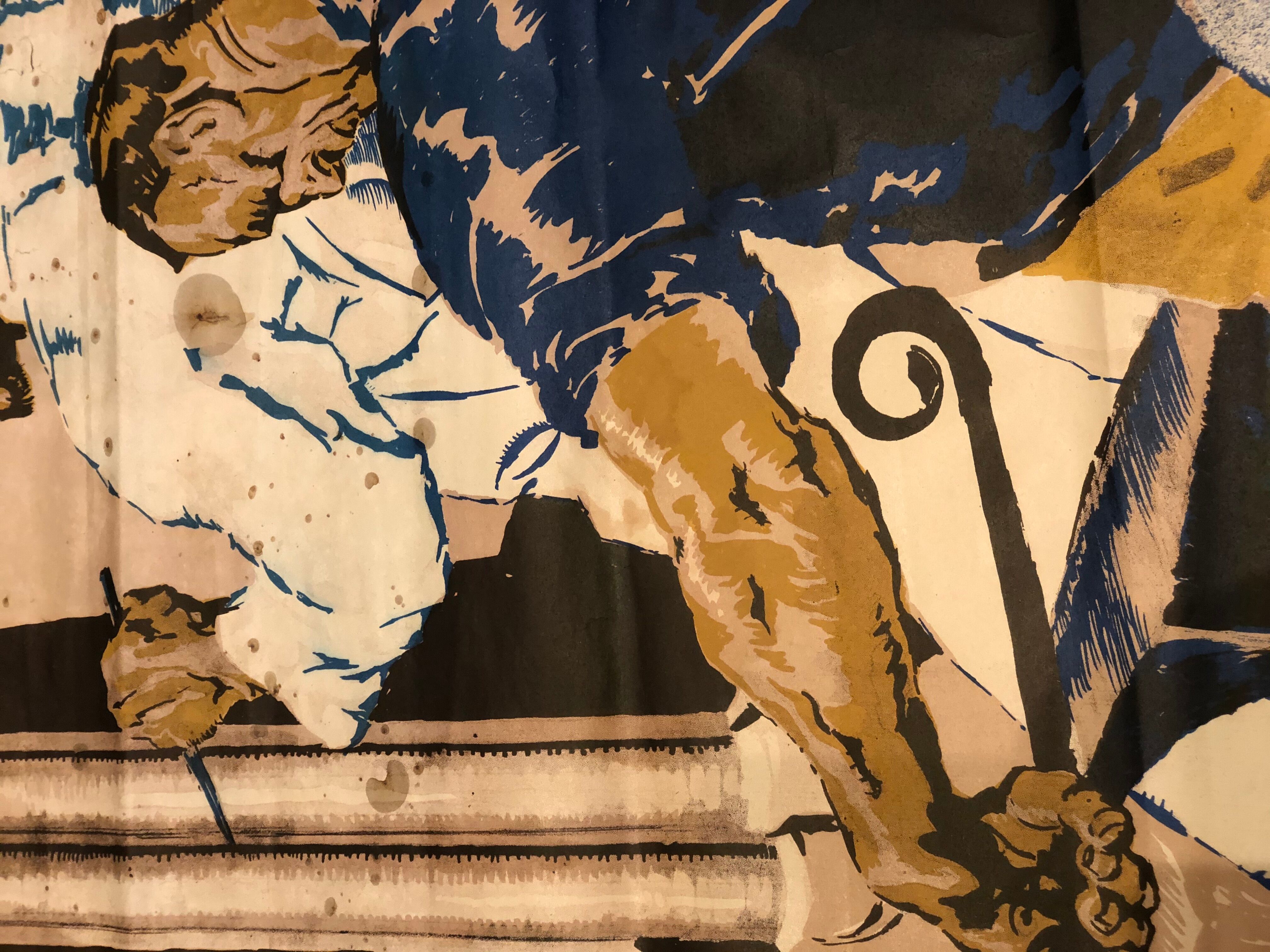 Affiche lithographique originale René Kuder 1939 Alsace Art Deco