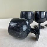 Black marble vases