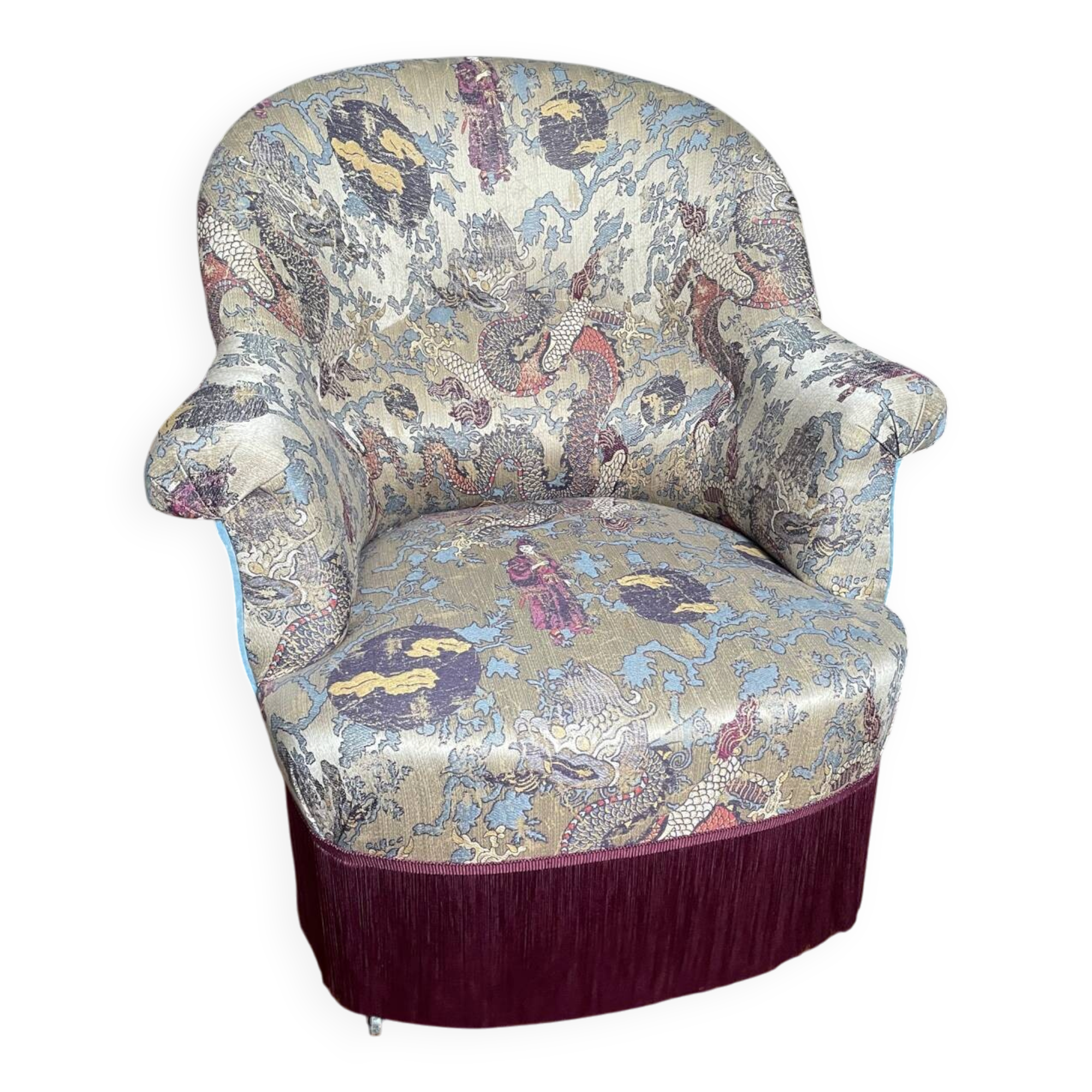Fauteuil crapaud restauré Nobilis