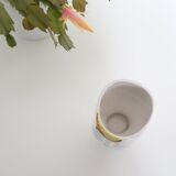 Vintage flower pot face, ceramic