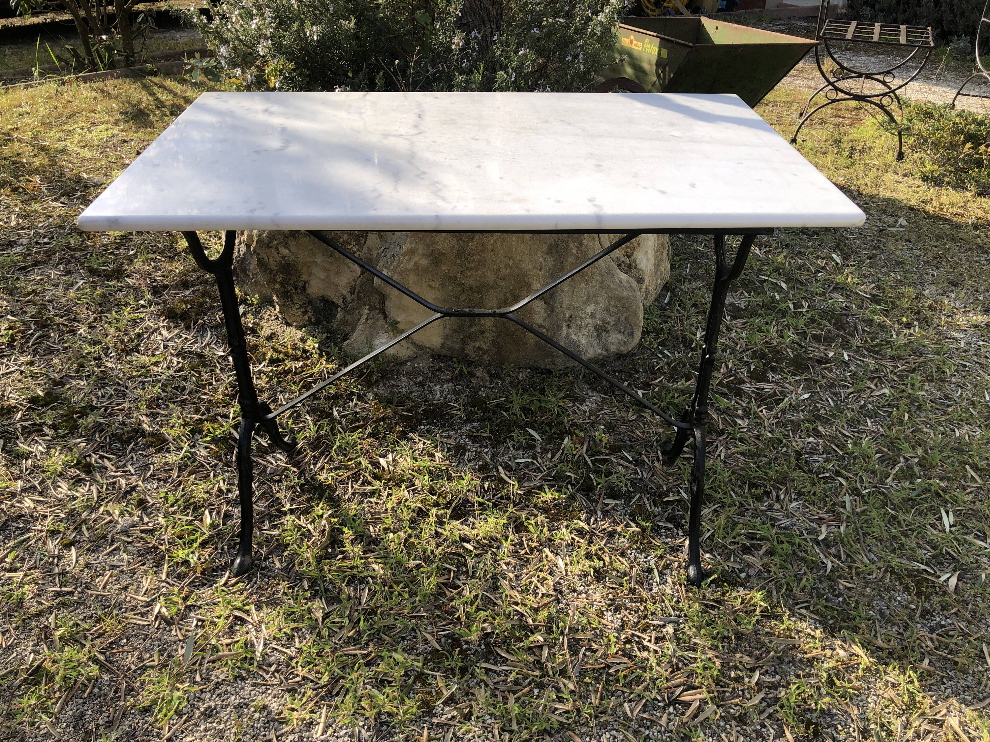 Bistro table on marble
