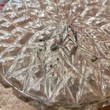 Brutalist ceiling light in pressed glass, Poland 1970.