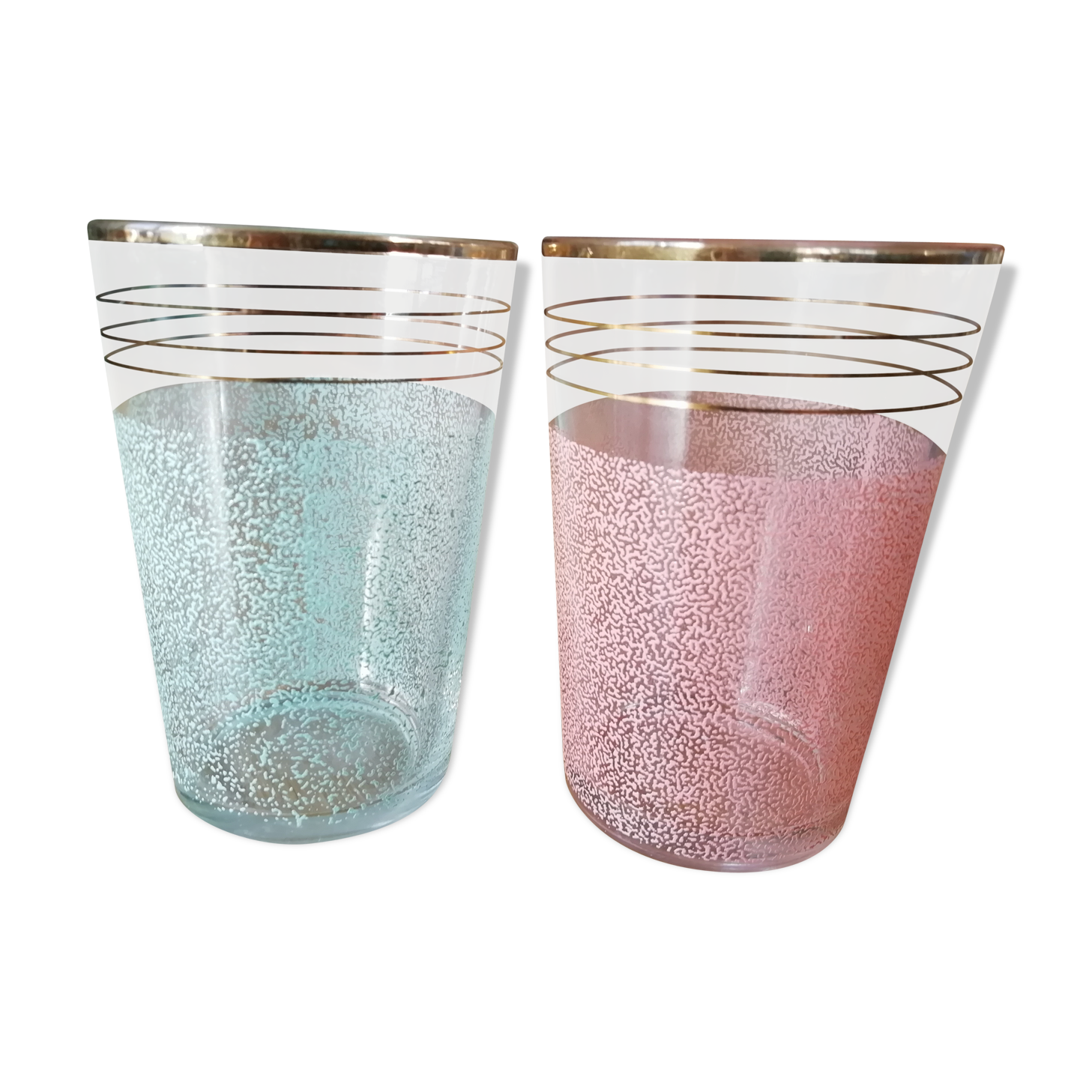 Pair of granite glasses