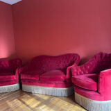 Living room with padded sofa plus two armchairs