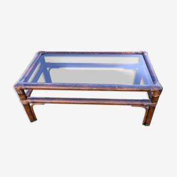 Table basse en rotin et bambou