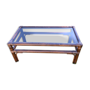 Table basse en rotin et bambou