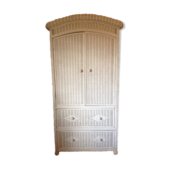 Wardrobe white rattan wardrobe