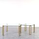 Tables basses Hollywood Regency en laiton et verre par Peter Ghyczy, années 1970, ensemble
