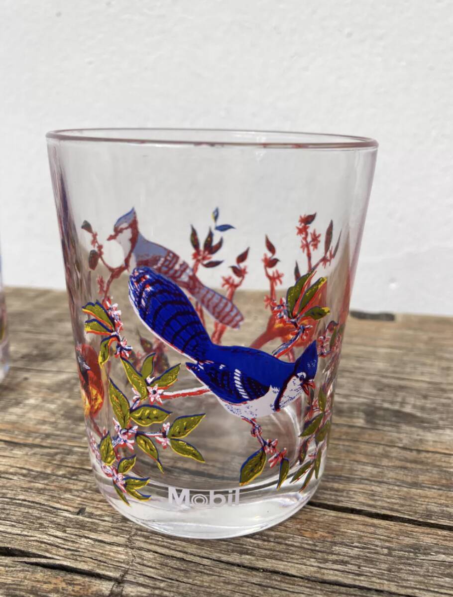Vintage bird water glasses
