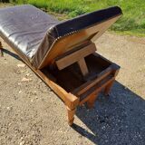 Doctor's bench oak and leather 19th