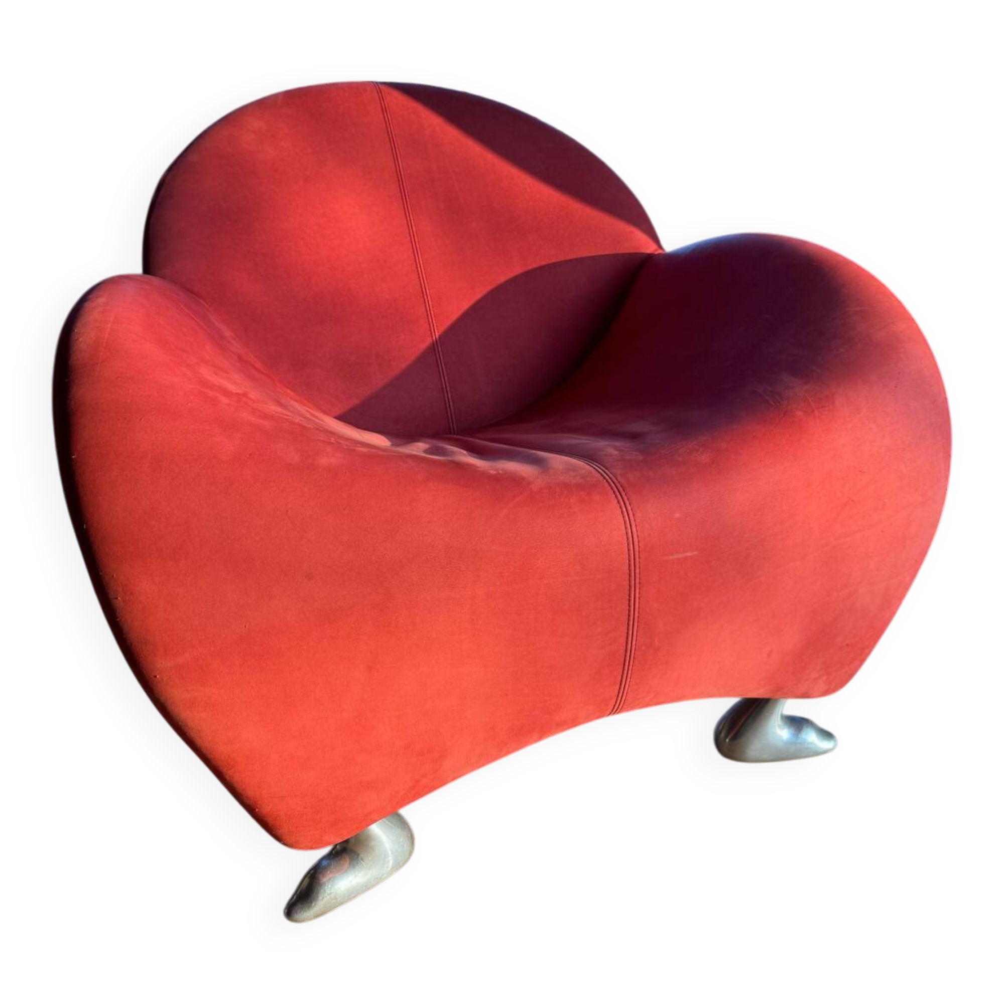 Papageno armchair leolux nubuk carmine red