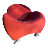 Papageno armchair leolux nubuk carmine red