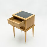 Paire de chevets en sycomore laiton 1950