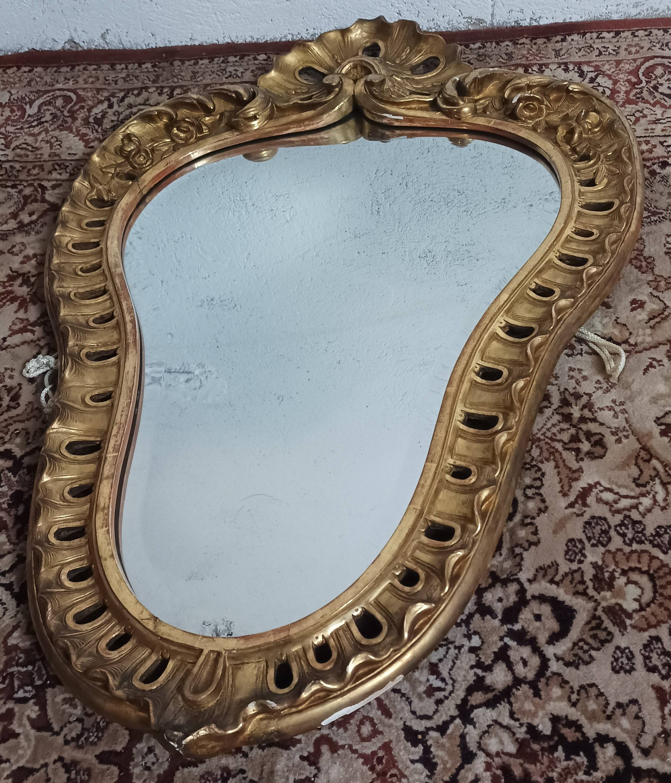 Louis XV style gilded carved wooden mirror