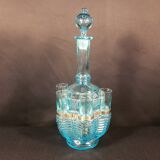 Blue Art Nouveau carafe