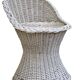 Vintage woven wicker stool 1950
