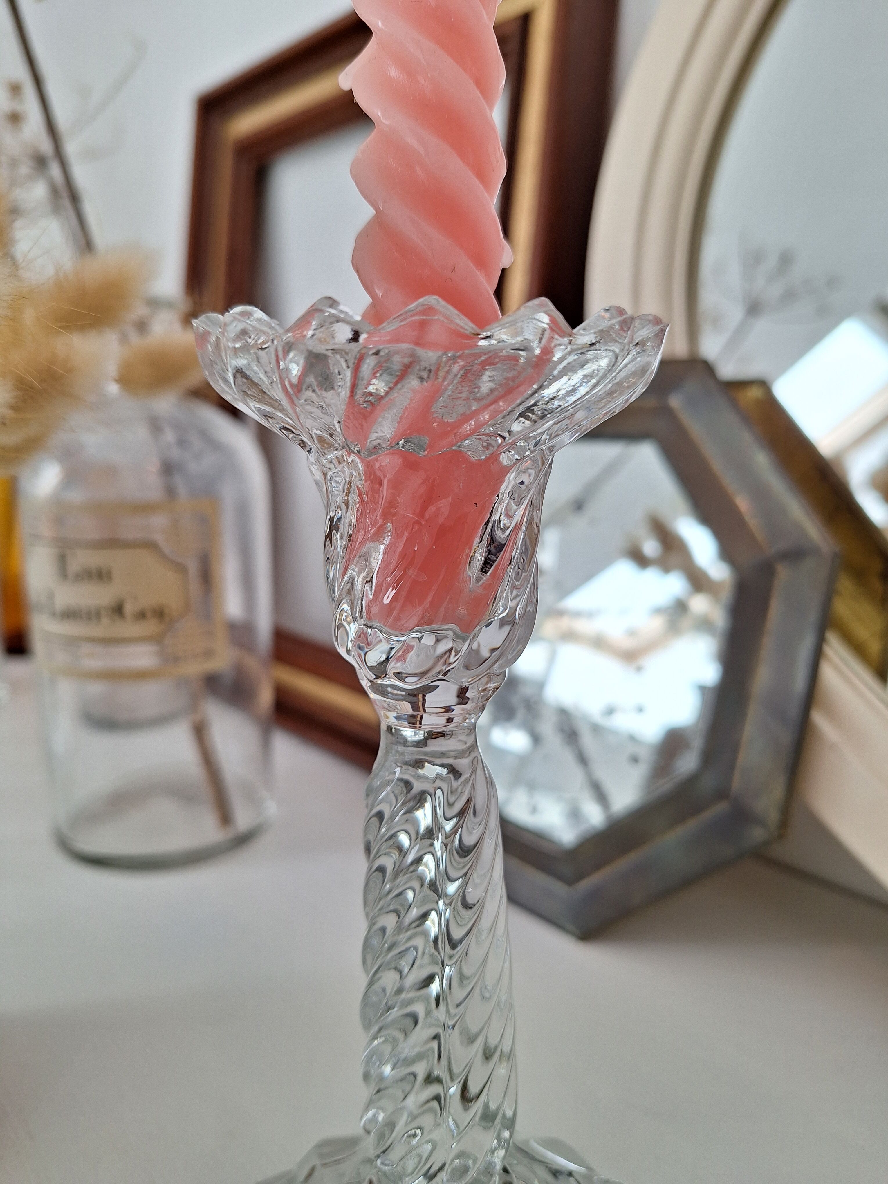 Vintage glass candle holder