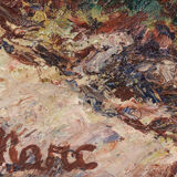 Oil painting of field with trees - signed 'marc'