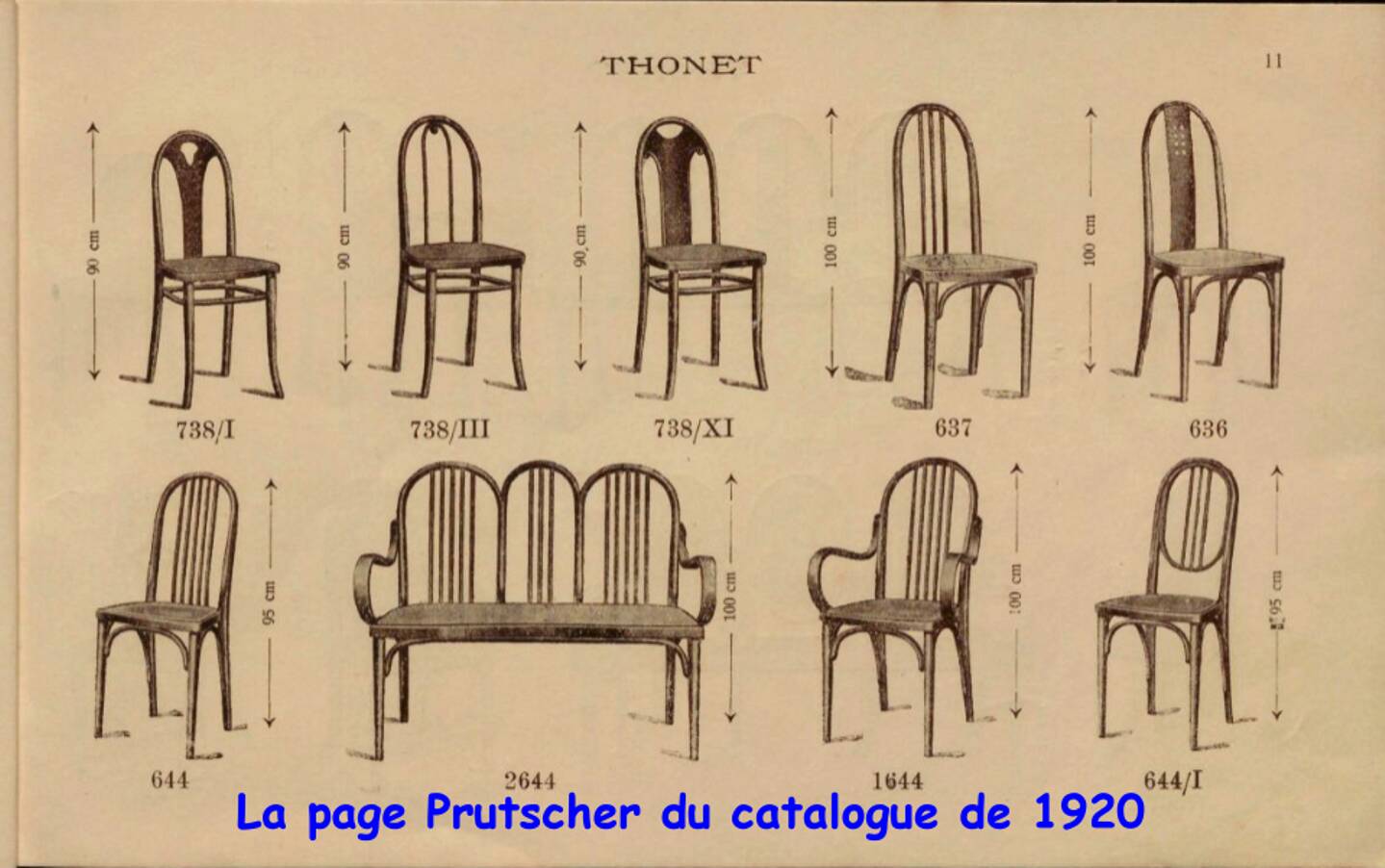Set of 4 THONET chairs No. A 738 from 1920, caned - bistro -