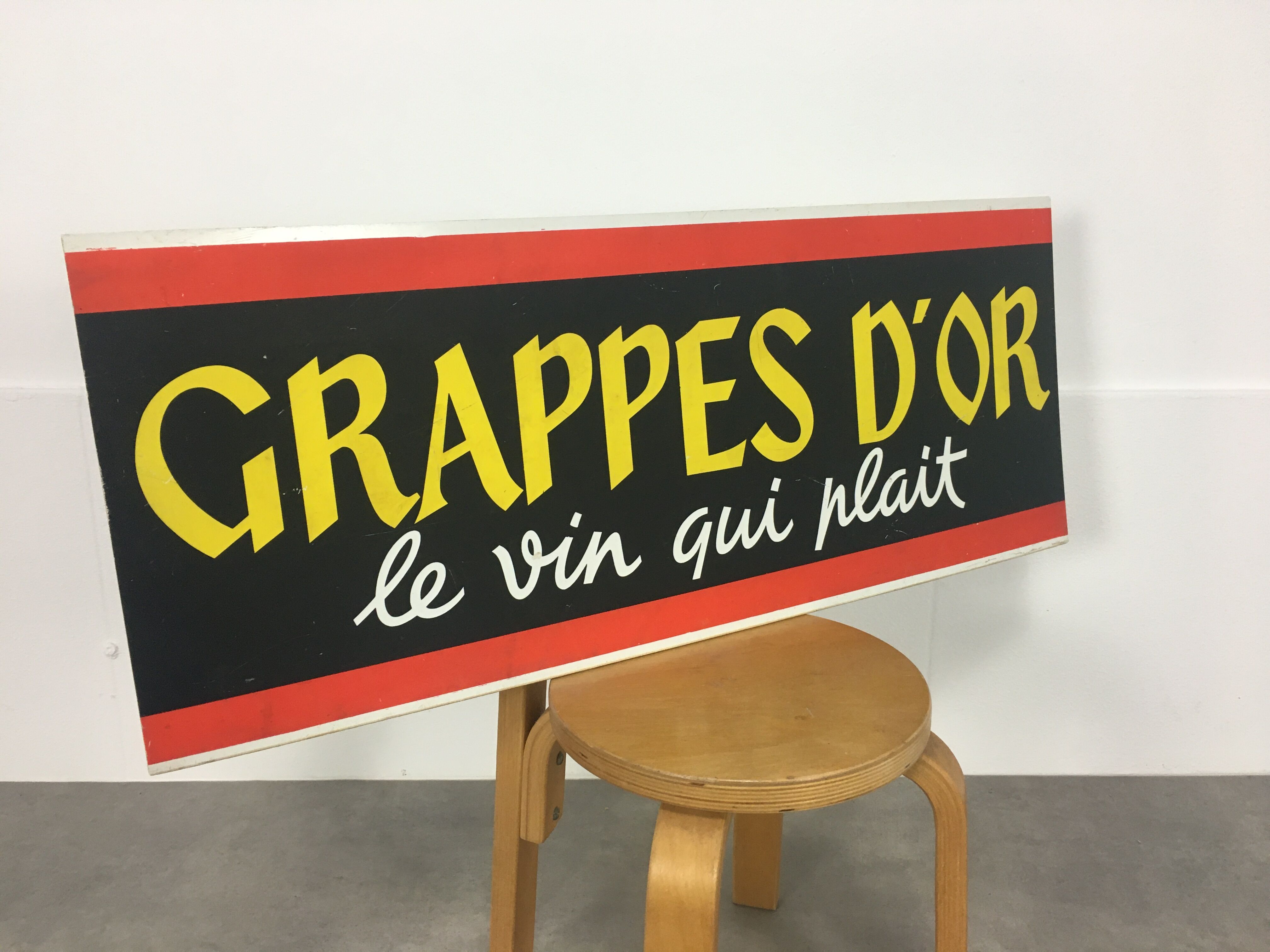 Billboard vintage wine deco bistro "grappes d'or"