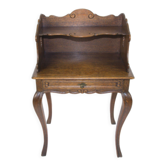 Rococo style oak nightstand or side table, ca. 1930s