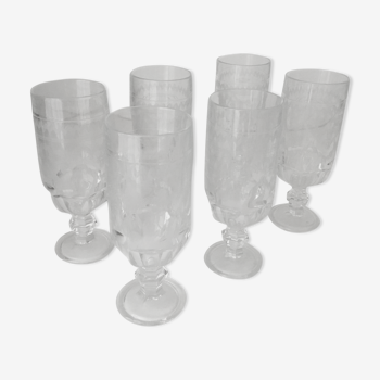 6 champagne glasses Made in Italy