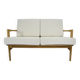 Original restored two-seater Sofa, cream, teak, 1960s