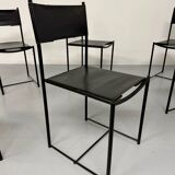6 chaises en cuir « 101 » design italien Belotti Alias 1980 vintage