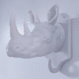 Porcelain rhinoceros design coat rack