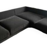 Canapé en velours Roche Bobois, canapé d'angle noir