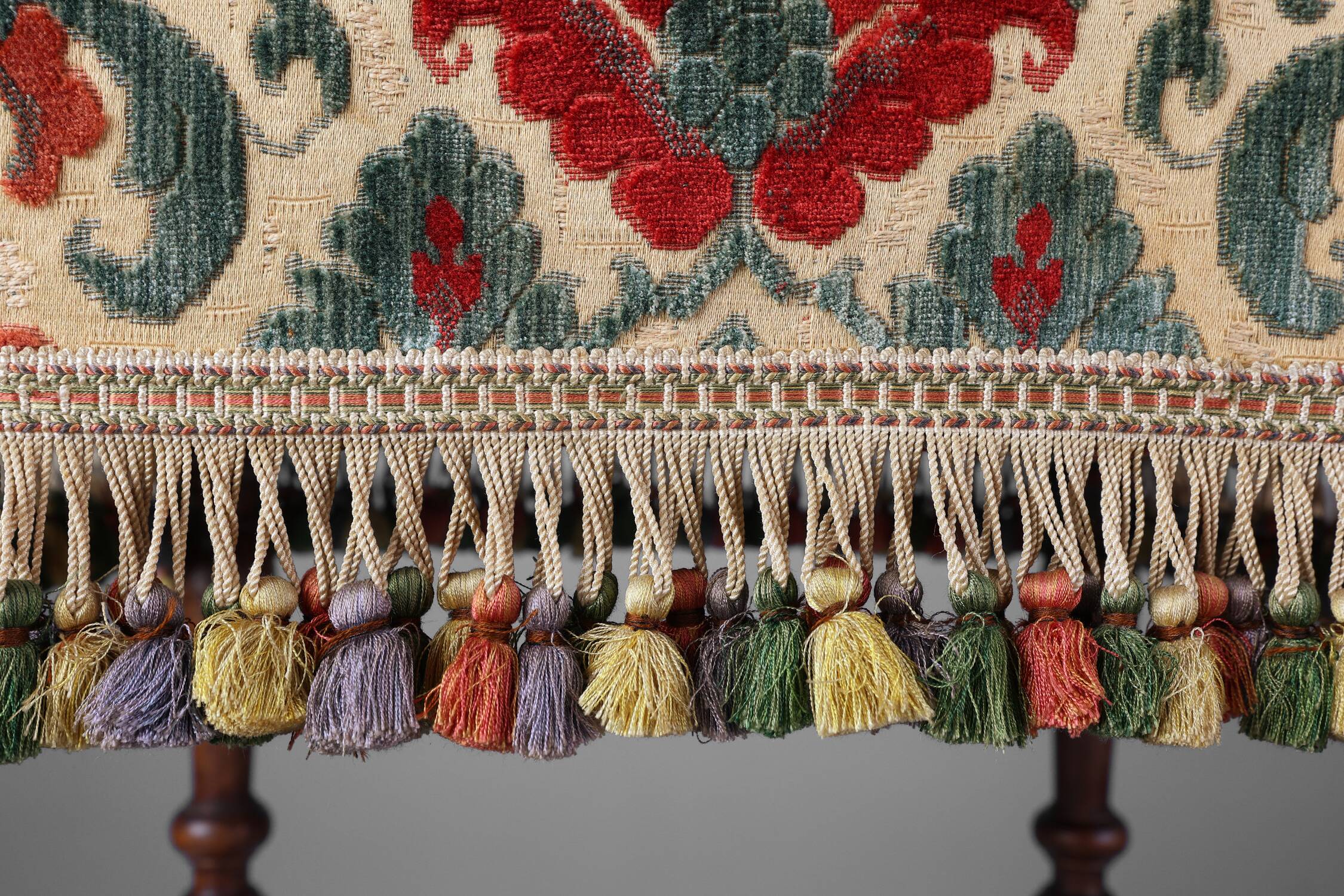 Early 20th Century Wood & Fabric footstool, France