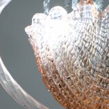 Charming Pink and Transparent Murano Glass Chandelier by Barovier e Toso, 1950s