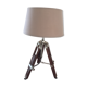 Lampe de marine tripode bois et métal argent