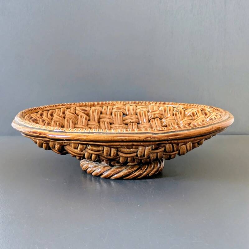 Large woven ceramic basket Vallauris D31cm