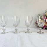 4 vintage white wine glasses
