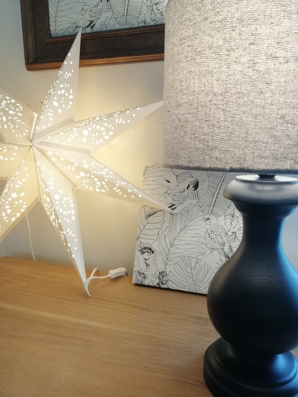 Vintage lamp wood 1980