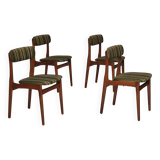 1960s, set of 4 Danish dinning chairs, solid teak wood, original condition.